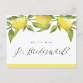 Lemons och Greenery kommer att bli min Jr Bridesma Meddelande Vykort