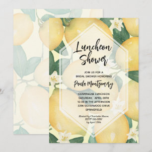 Lemons och Greenery Luncheon-Möhippan Inbjudningar