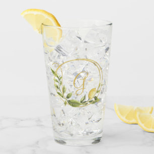 Lemons och Greenery Monogram Glaskopp