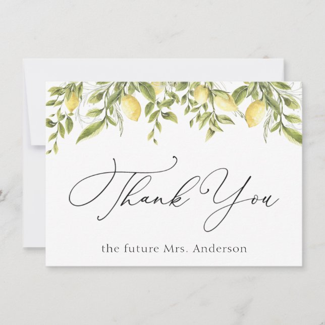 Lemons och Greenery Tack (Framsida)