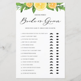 Lemons och Orangar sa hon: "Bride eller Groom"