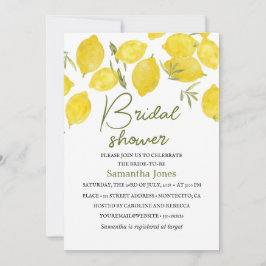 Lemons Olive gren Gult Rustic Möhippa Inbjudningar