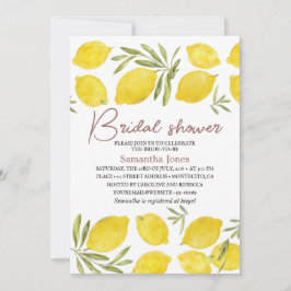 Lemons Olive gren Gult Rustic Möhippa Inbjudningar