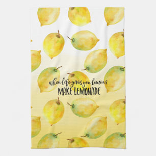 Lemons ombre vattenfärgsinspirationcitat kökshandduk
