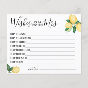 Lemons Önskemål för att snart bli mrs Card Flygblad