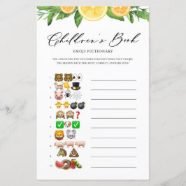 Lemons & Orangar Emoji Pictionary Baby Shower-spel