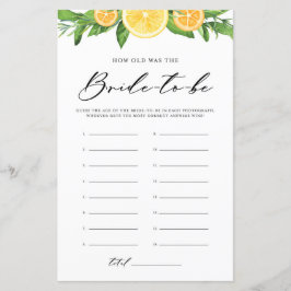 Lemons & Oranges How Old was the Bride Photo Game
