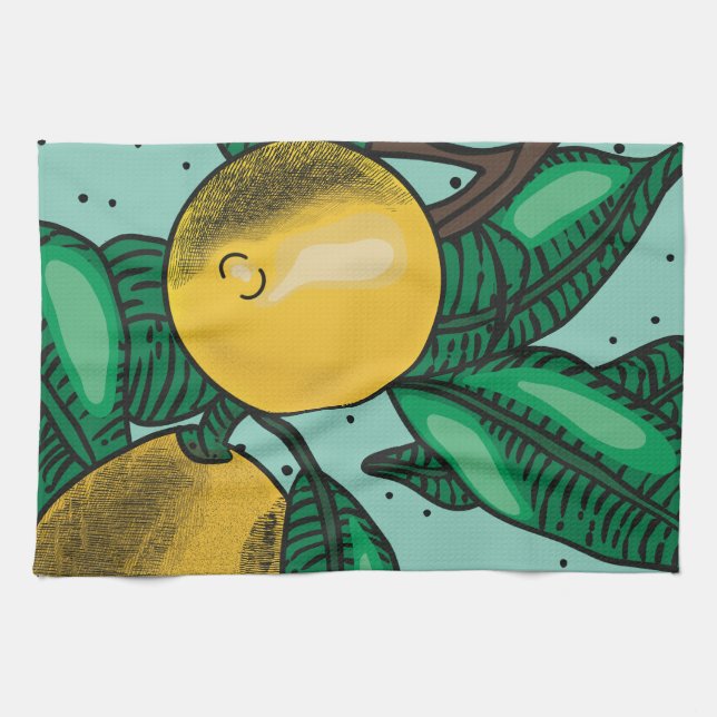 Lemons Oven Mitt och Pot Holders Kökshandduk (Horisontell)