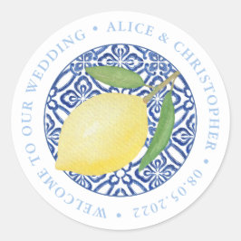 Lemons Positano välkommen till vår Bröllop från vå Runt Klistermärke