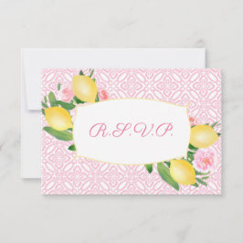 Lemons Rosa White Tiles Meal-alternativ Party OSA Kort