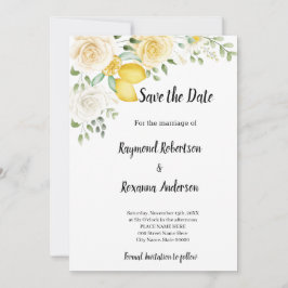 Lemons & Roses Save the Date-inbjudan Inbjudningar