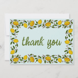 Lemons Rustic ANPASSNINGSBAR BABY SHOWER Tack Kort