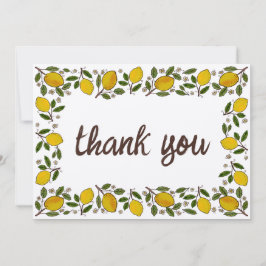 Lemons Rustic ANPASSNINGSBAR BABY SHOWER Tack Kort