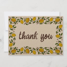 Lemons Rustic ANPASSNINGSBAR BABY SHOWER Tack Kort