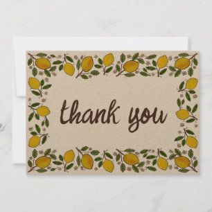 Lemons Rustic ANPASSNINGSBAR BABY SHOWER Tack Kort