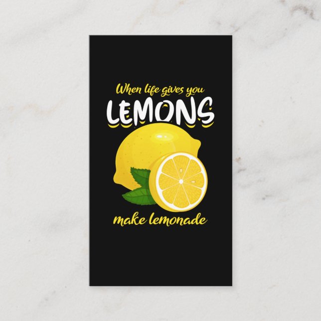 Lemons säger att man ska göra Lemonade Visitkort (Framsida)