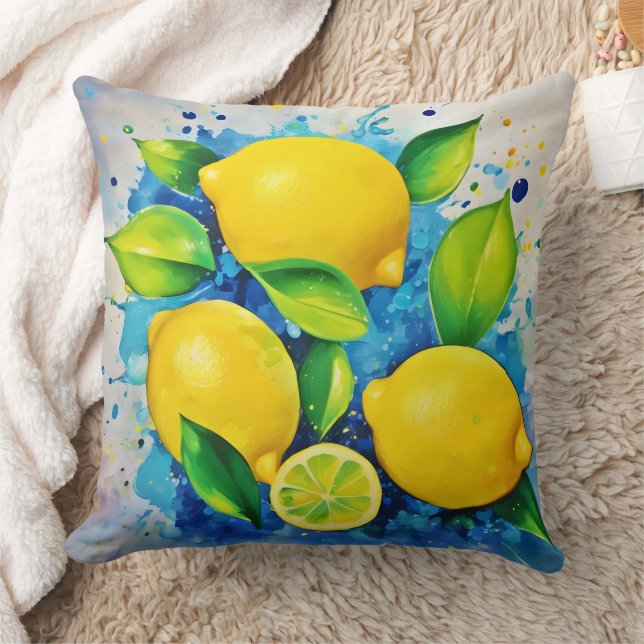 Lemons Stänk i Färg Kudde (Filt)
