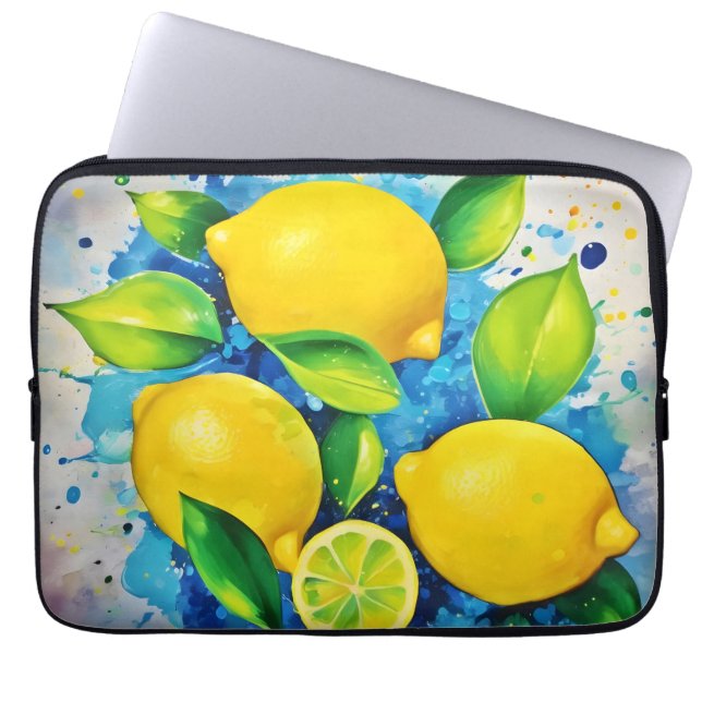 Lemons Stänk i Färg Laptop Fodral (Framsidan)