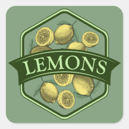 LEMONS Stickers - Anpassade Fyrkantigt Klistermärke