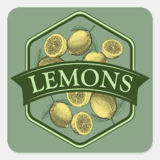 LEMONS Stickers - Anpassade Fyrkantigt Klistermärke
