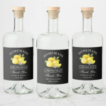 Lemons tack Limoncello Black Flaska-etiketter