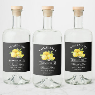 Lemons tack Limoncello Black Flaska-etiketter Spritflaskor Etikett