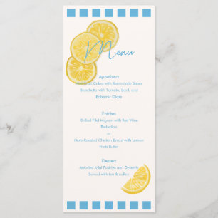 Lemons teckning Bröllop Menu Meny