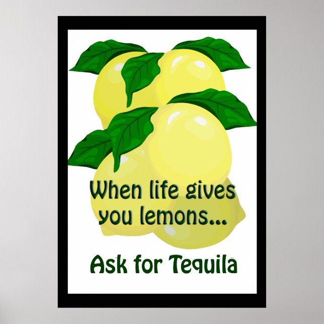 Lemons Tequila Funny Poster 20 x 28 (Framsidan)