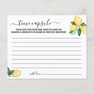 Lemons Time Capsule Advice för par Card Flygblad