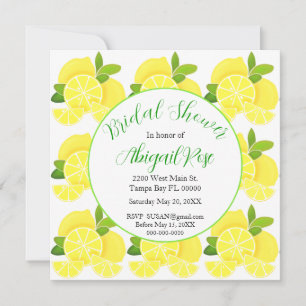 Lemons tropiska gul citrus Bridal Shower Inbjudningar