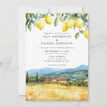 Lemons Tuscan Scene Italian QR Code Wedding