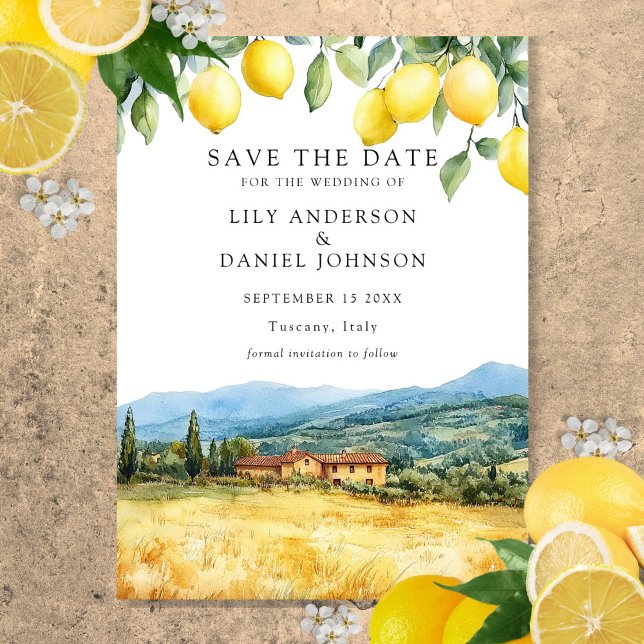 Lemons Tuscan Scene Italian Wedding Spara Datumet (Skapare uppladdad)