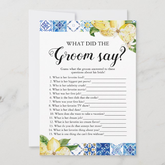 Lemons vad sa Möhippa spel? Inbjudningar (Framsida)