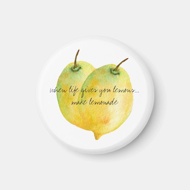 Lemons vattenfärgsinspirerande citat magnet (Framsidan)