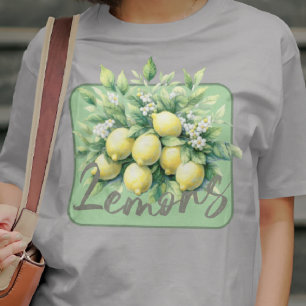 Lemons Watercolor Fruit Botanical T Shirt