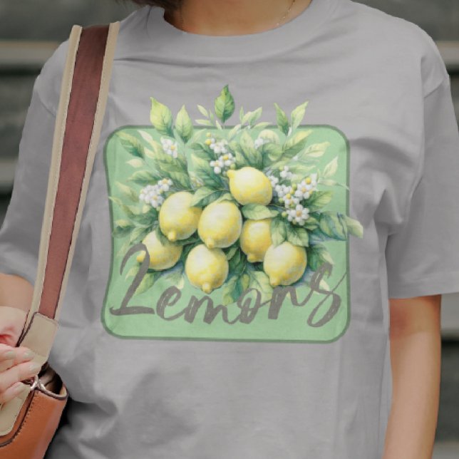 Lemons Watercolor Fruit Botanical T Shirt (Skapare uppladdad)