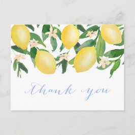 Lemons Watercolor Shower-Tack Vykort