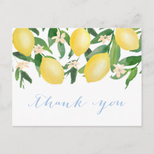 Lemons Watercolor Shower-Tack Vykort