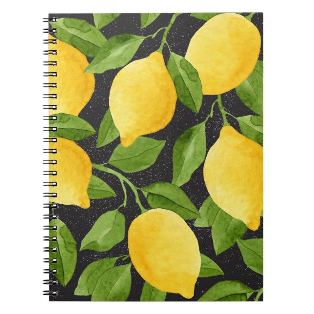 Lemons Watercolor utan Gult Anteckningsbok (Framsidan)