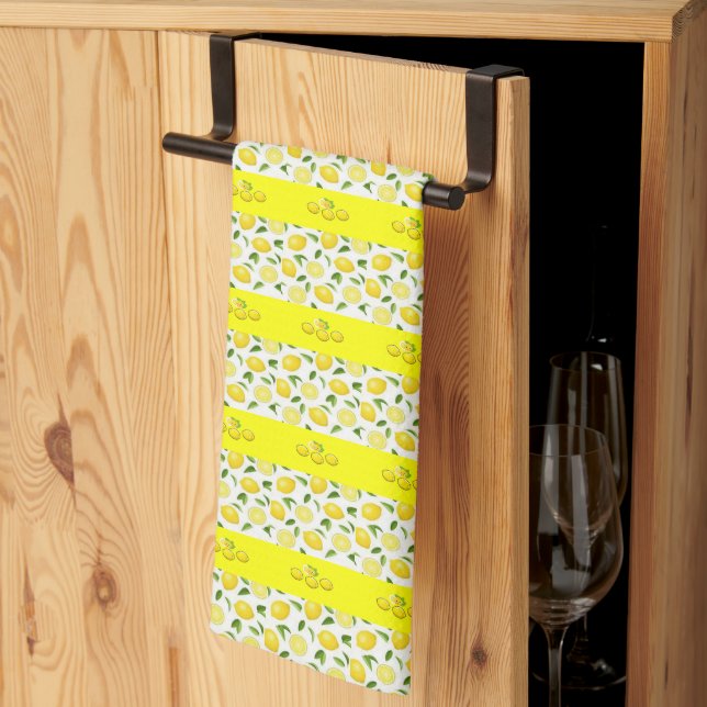 Lemons White Kitchen Hand Towel Kökshandduk (Thirds Fold)