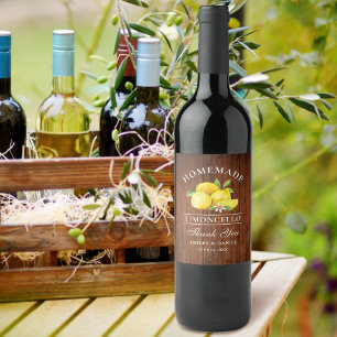 Lemons Wood Limoncello, tack för Flaska-etiketter Vinflaska Etikett