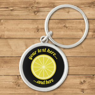 Lemonsegment Rund Silverfärgad Nyckelring