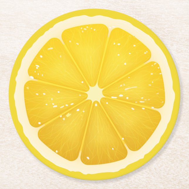 Lemonsegment  underlägg papper rund (Framsidan)