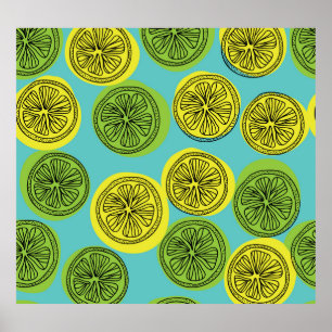 Lemonsegmentets vintage illustration. poster