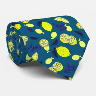 Lemonskivor och Blå Löv Lemon Food Patternated Slips