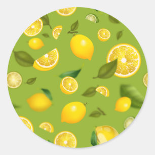 Lemonsort 8 runt klistermärke