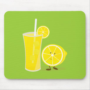 Lemontecken som står bredvid lemonade musmatta