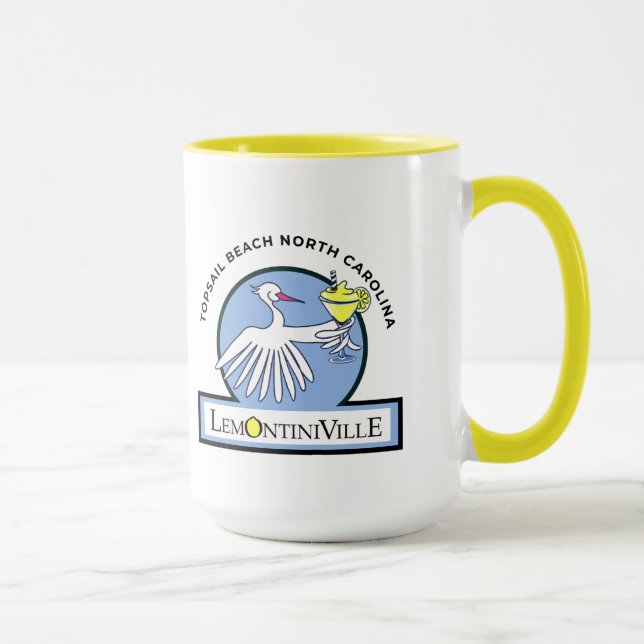 Lemontiniville stor 15 oz Mugg Gult Handle (Höger)