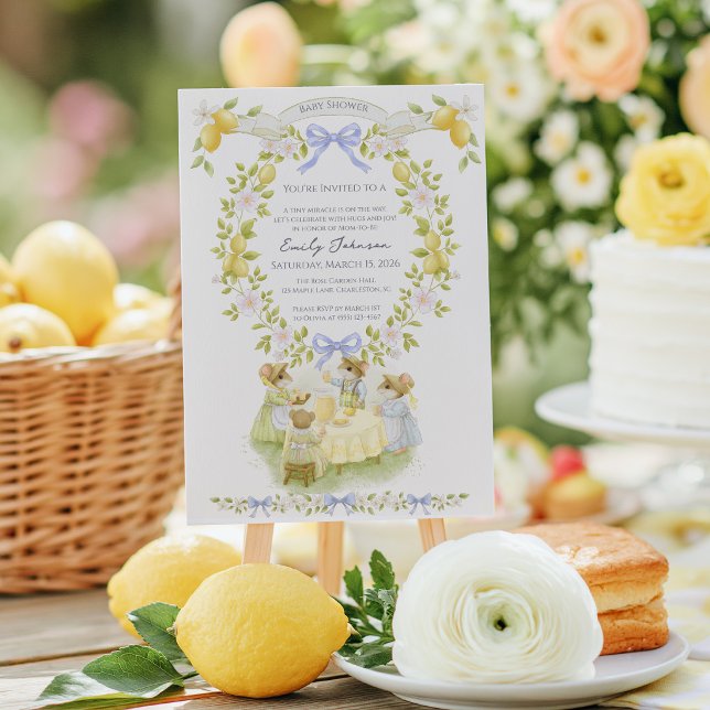 Lemonträdgård med möss baby shower inbjudningar (Skapare uppladdad)