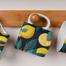 Lemonträdgården mönster. Gult tropiska citrusfrukt